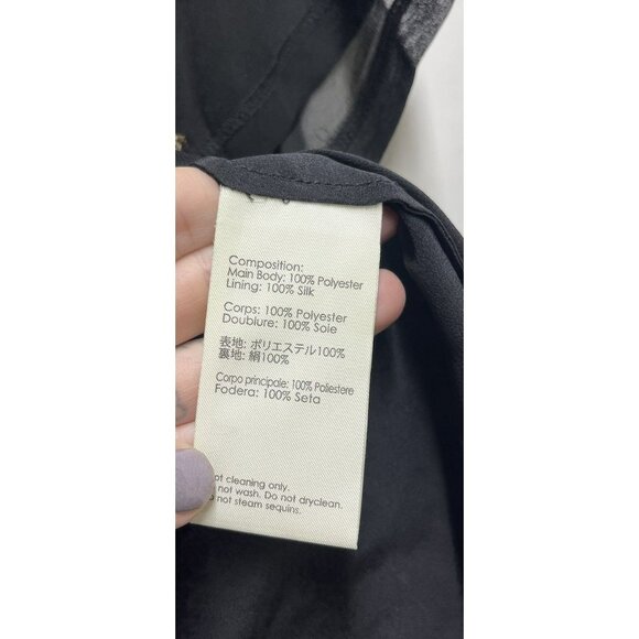 Y2K 3.1 PHILLIP LIM SIZE 2 SMALL BLACK GOLD MAZE EMBROIDERED SEQUINS BLOUSE TOP - Picture 2 of 5